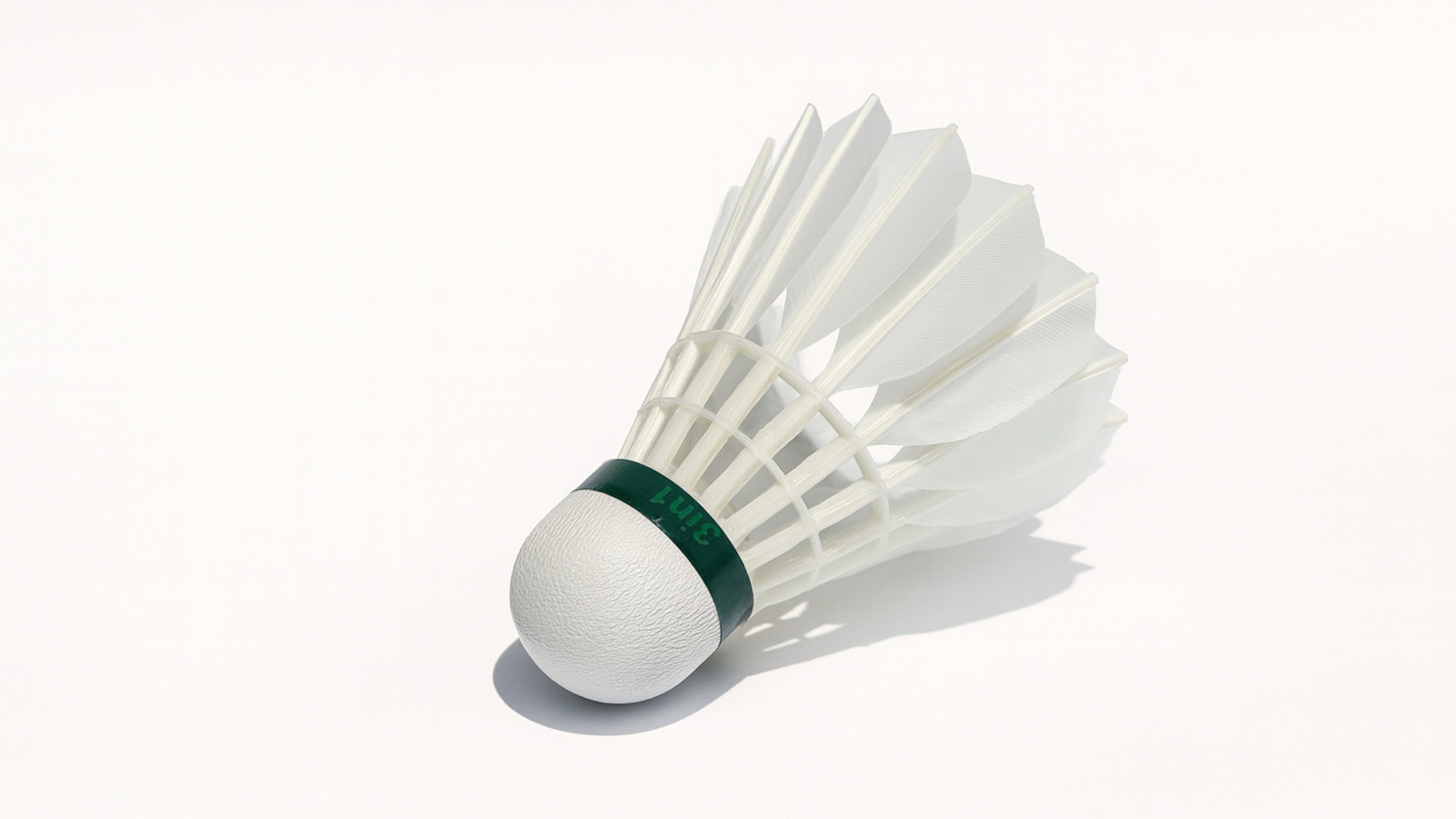 Close-up of HB-09 Hybrid Shuttlecock skirt and feather base for smooth, stable flight.