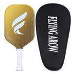 flying arow dominar pickleball paddle gold carbon fibre 16mm pro paddle with cover